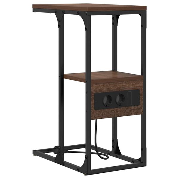 Armario de Noche con cajón Marrón roble 41.5 x 26 x 60.5 cm Marrón roble