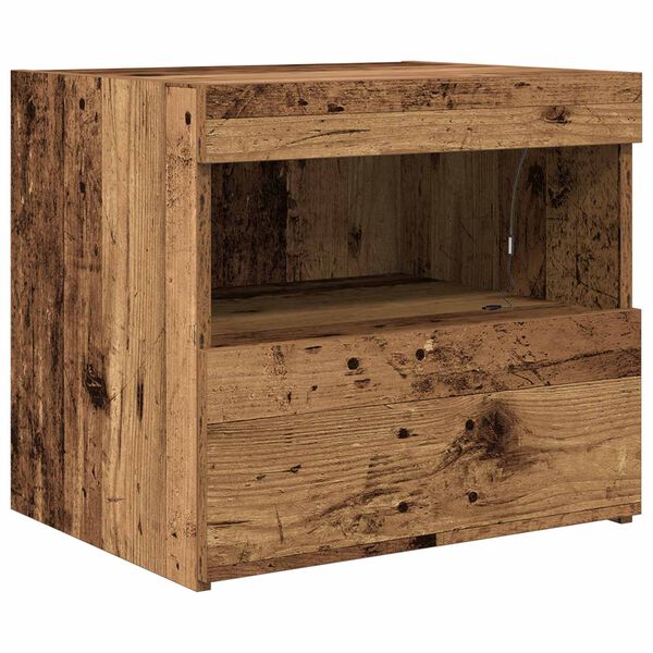 Armario de Noche con cajón Madera vieja 50 x 40 x 45 cm Madera envejecida