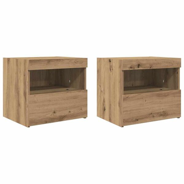 Armario de Noche 2 pcs Roble artesanal 50 x 40 x 45 cm Roble artisan