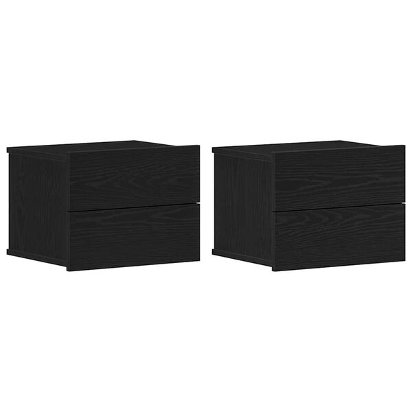 Armario de Noche con cajón 2 pcs Roble Negro 40 x 30 x 30 cm Roble negro