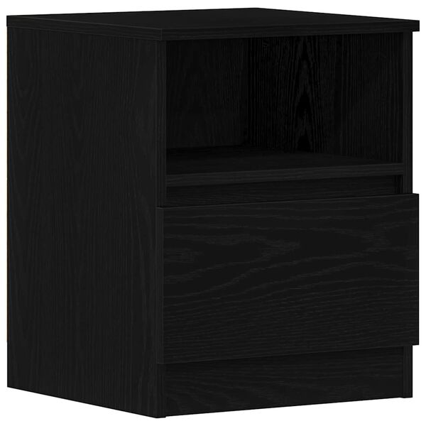 Armario de Noche con cajón 2 pcs Roble Negro 40 x 40 x 50 cm Roble negro