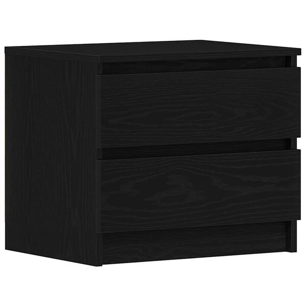 Armario de Noche con cajón 2 pcs Roble Negro 50 x 40 x 435 cm Roble negro
