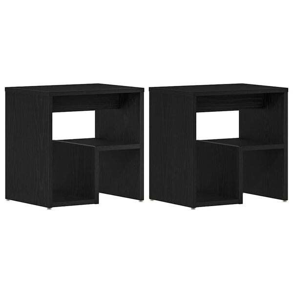 Armario de Noche 2 pcs Roble Negro 40 x 30 x 40 cm Roble negro