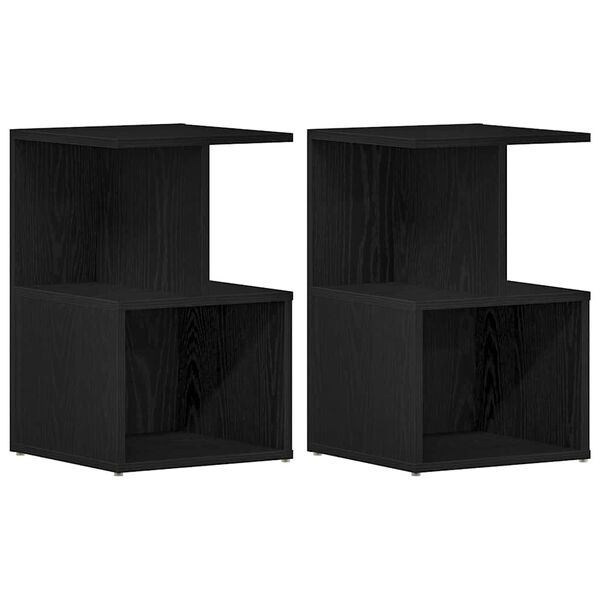 Armario de Noche 2 pcs Roble Negro 35 x 35 x 55 cm Roble negro