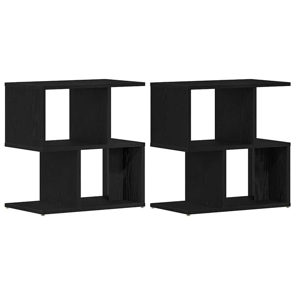 Armario de Noche 2 pcs Roble Negro 50 x 30 x 515 cm Roble negro