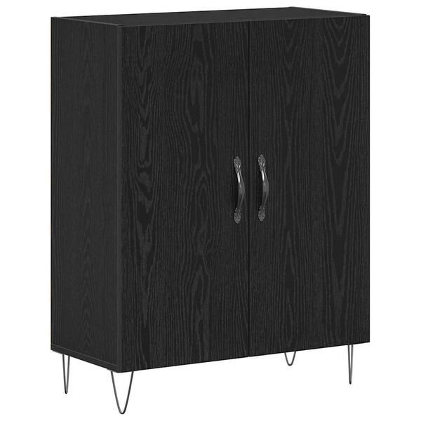 Aparador Roble Negro 695 x 34 x 90 cm Madera de ingeniería Roble negro
