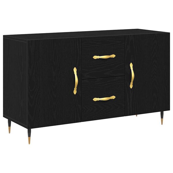 Aparador Roble Negro 100 x 36 x 60 cm Madera de ingeniería Roble negro
