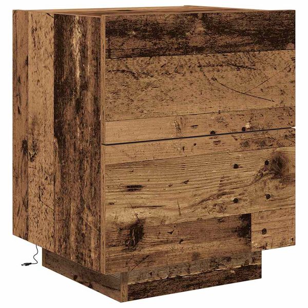 Armario de Noche con cajón Madera vieja 45 x 40 x 55 cm Madera envejecida
