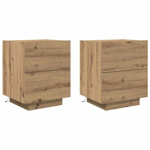 Armario de Noche 2 pcs Roble artesanal 45 x 40 x 55 cm Roble artisan