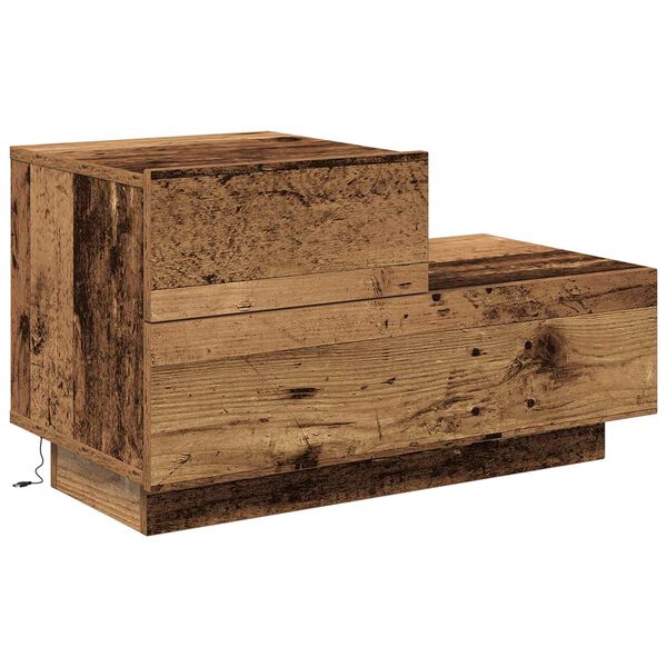 Armario de Noche con cajón Madera vieja 70 x 36 x 405 cm Madera envejecida