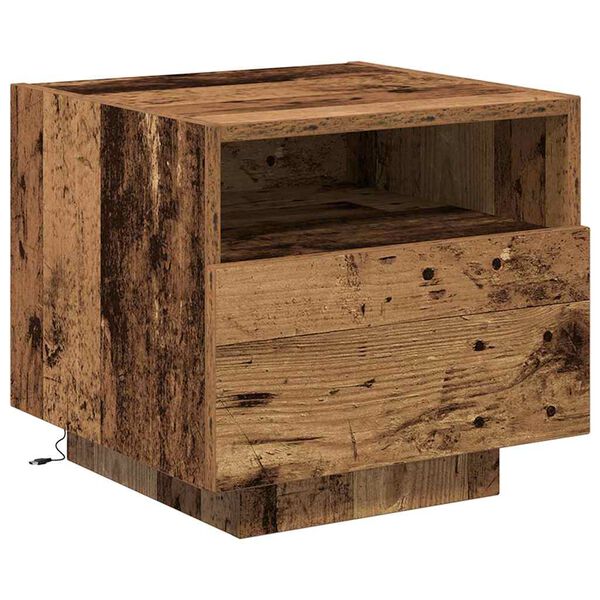 Armario de Noche con cajón Madera vieja 40 x 39 x 37 cm Madera envejecida
