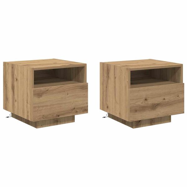 Armario de Noche 2 pcs Roble artesanal 40 x 39 x 37 cm Roble artisan