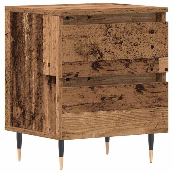 Armario de Noche con cajón Madera vieja 40 x 35 x 50 cm Madera envejecida