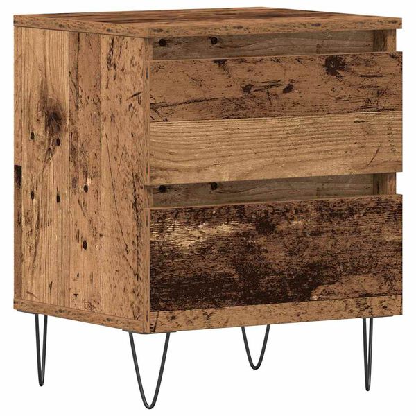 Armario de Noche con cajón Madera vieja 40 x 35 x 50 cm Madera vieja