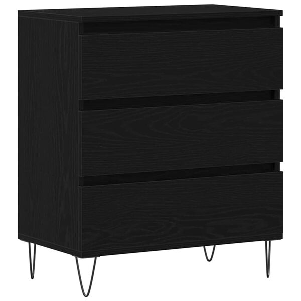 Aparador Roble Negro 60 x 35 x 70 cm Madera de ingeniería Roble negro