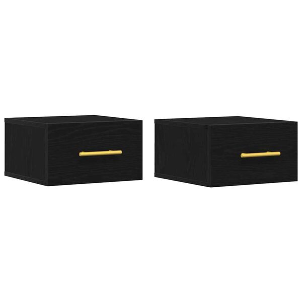 Armario de Noche 2 pcs Roble Negro 35 x 35 x 20 cm Roble negro