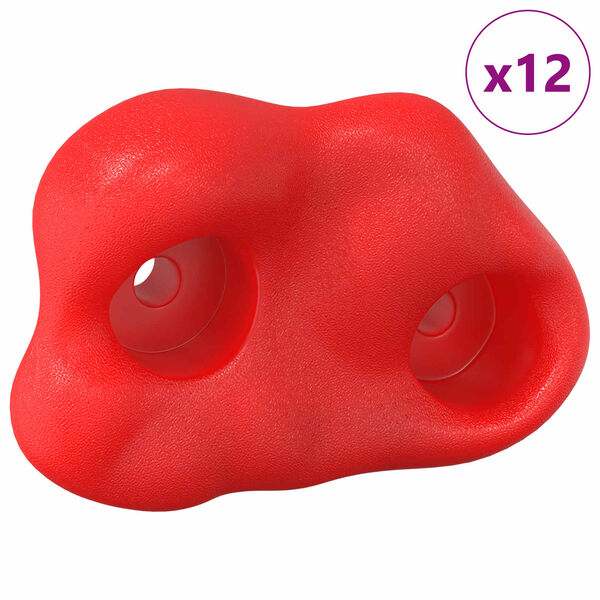 Agarre de escalada 12 pcs Rojo 100 x 67 x 43 mm PP Rojo