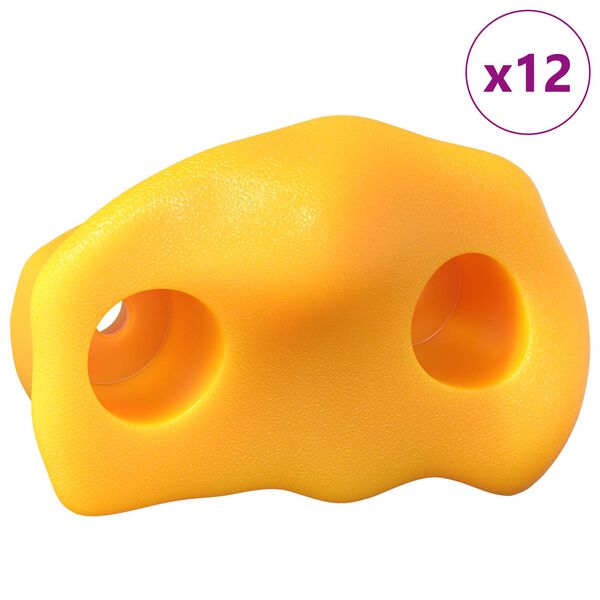 Agarre de escalada 12 pcs Amarillo 100 x 67 x 43 mm PP Amarillo