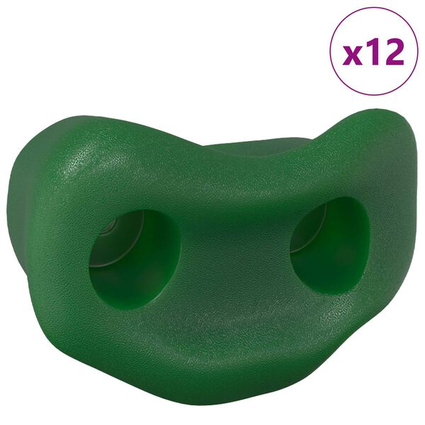 Agarre de escalada 12 pcs Verde 100 x 67 x 43 mm PP Verde
