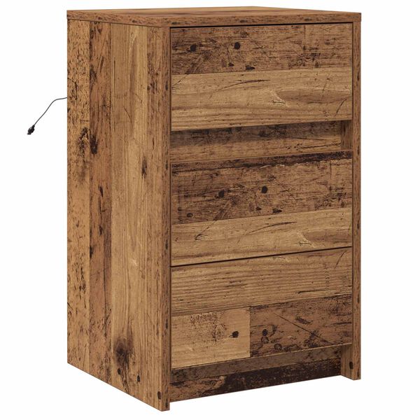 Armario de Noche con cajón Madera vieja 38 x 34 x 61 cm Madera envejecida