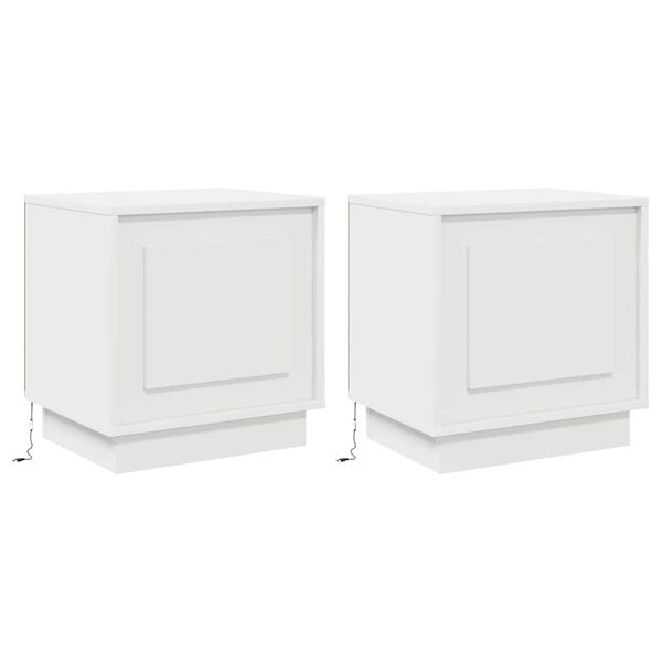 Armario de Noche 2 pcs 44 x 345 x 45 cm Madera de ingeniería White