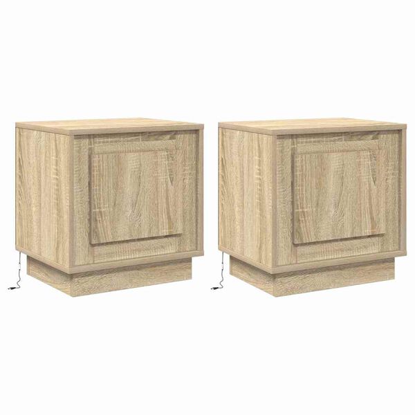 Armario de Noche 2 pcs Roble Sonoma 44 x 345 x 45 cm Roble Sonoma