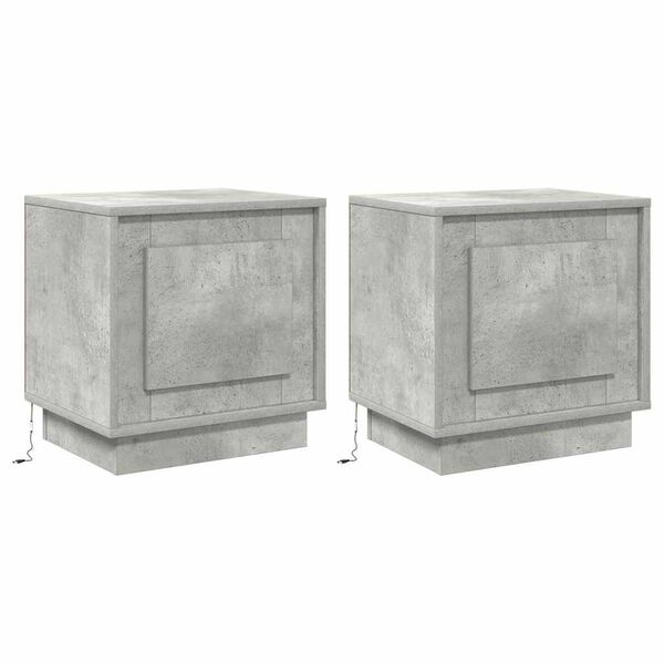 Armario de Noche 2 pcs Gris Concreto 44 x 345 x 45 cm Gris hormigón