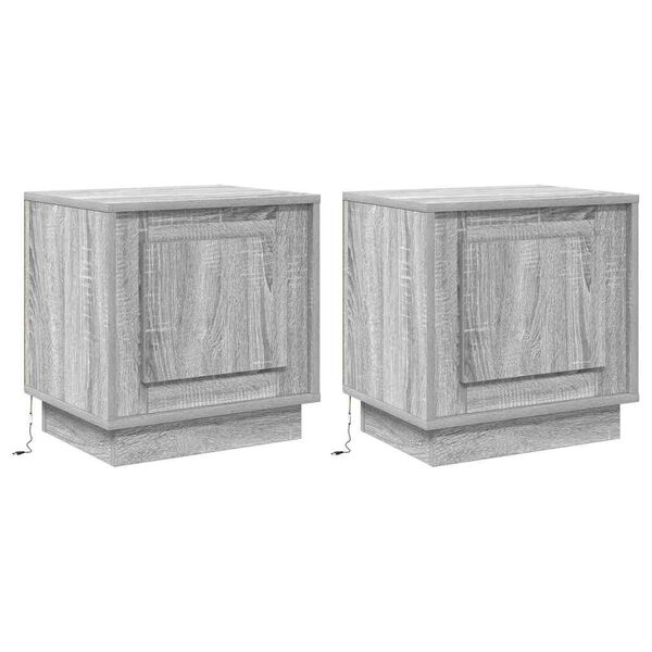 Armario de Noche 2 pcs Gris 44 x 345 x 45 cm Gris sonoma