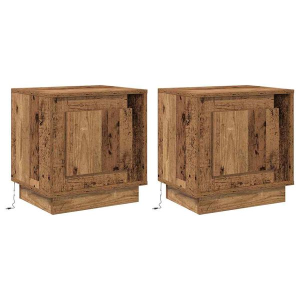 Armario de Noche 2 pcs Madera vieja 44 x 345 x 45 cm Madera envejecida