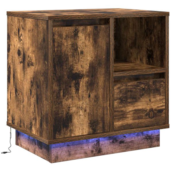 Armario de Noche con cajón Roble ahumado 50 x 345 x 50 cm. Roble ahumado