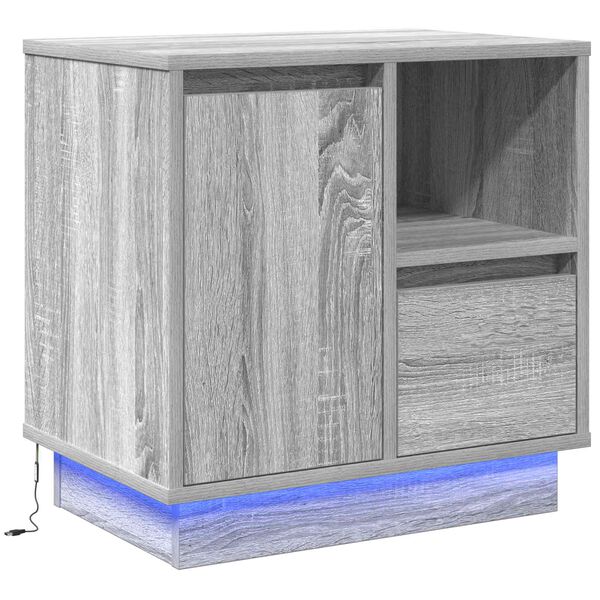 Armario de Noche Gris 50 x 345 x 50 cm. Madera de ingeniería Gris sonoma