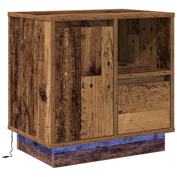 Armario de Noche con cajón Madera vieja 50 x 345 x 50 cm. Madera envejecida