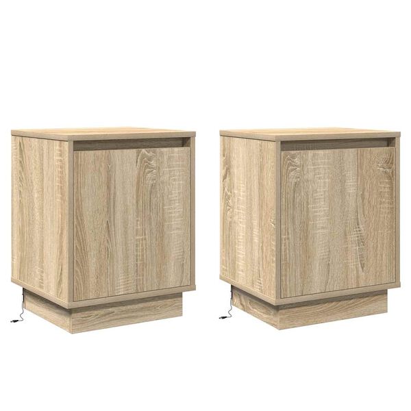 Armario de Noche 2 pcs Roble Sonoma 39 x 345 x 50 cm Roble Sonoma