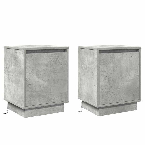 Armario de Noche 2 pcs Gris Concreto 39 x 345 x 50 cm Gris hormigón