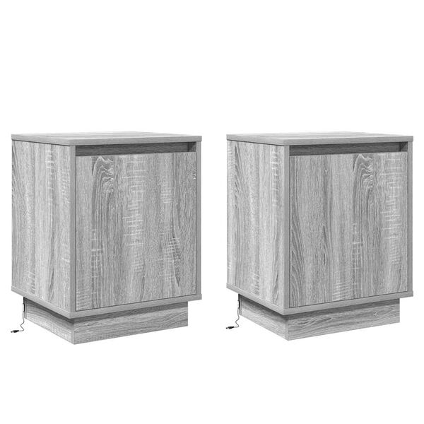 Armario de Noche 2 pcs Gris 39 x 345 x 50 cm Gris sonoma