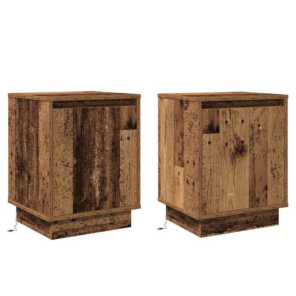 Armario de Noche 2 pcs Madera vieja 39 x 345 x 50 cm Madera envejecida