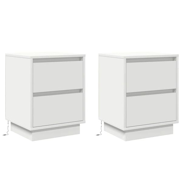Armario de Noche 2 pcs 39 x 345 x 50 cm Madera de ingeniería White 869611