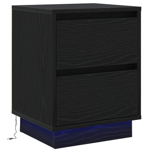 Armario de Noche con cajón Roble Negro 39 x 345 x 50 cm Roble negro