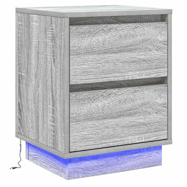 Armario de Noche Gris 39 x 345 x 50 cm Madera de ingeniería Gris sonoma 869620