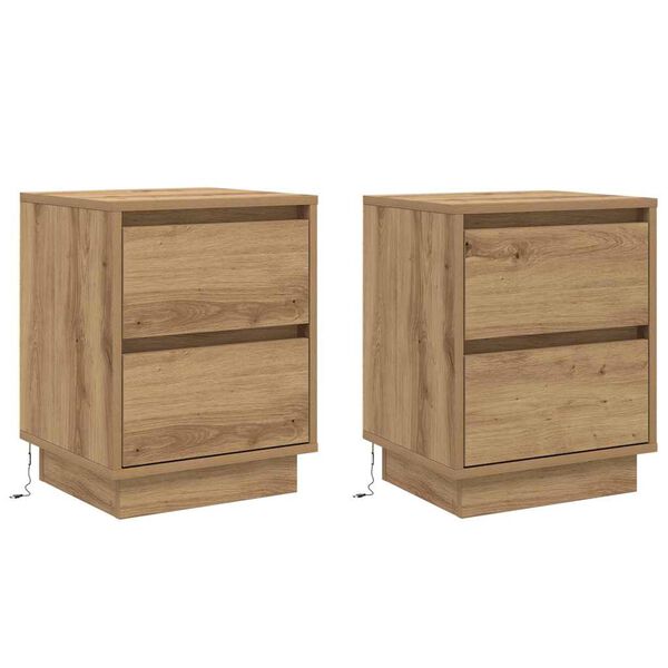 Armario de Noche 2 pcs Roble artesanal 39 x 345 x 50 cm Roble artisan 869625