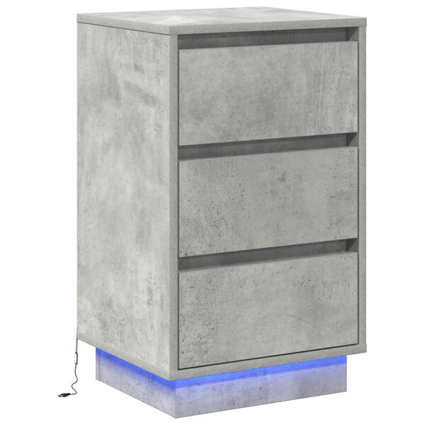 Armario de Noche con cajón Gris Concreto 39 x 345 x 65 cm Gris hormigón