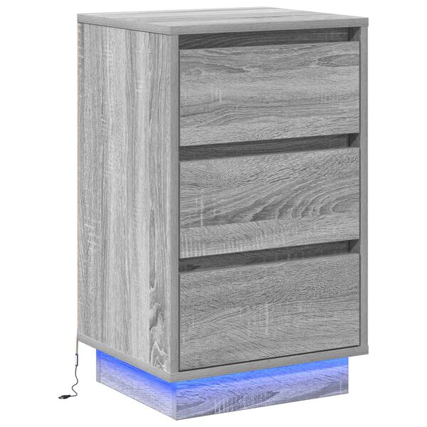 Armario de Noche Gris 39 x 345 x 65 cm Madera de ingeniería Gris sonoma