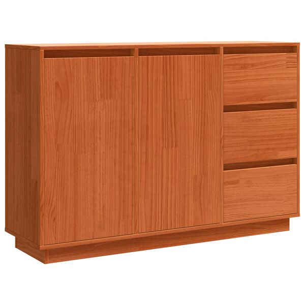 Aparador Roble Marrón 111 x 34 x 75 cm Madera de pino macizo Marrón cera