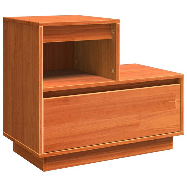 Armario de Noche con cajón Marrón cera 60 x 34 x 51 cm Marrón cera
