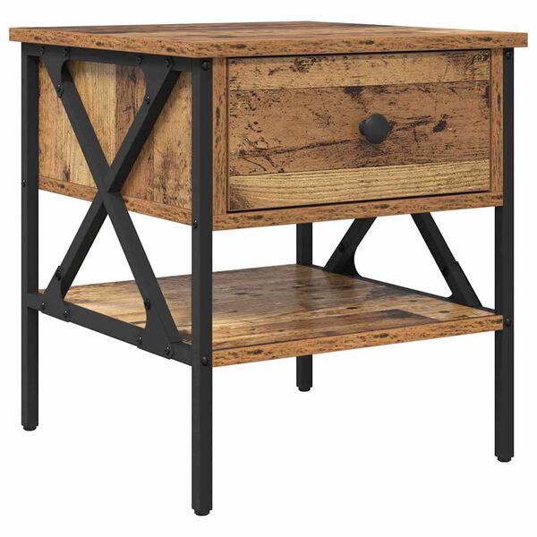 Armario de Noche con cajón Madera vieja 40 x 42 x 45 cm Madera vieja