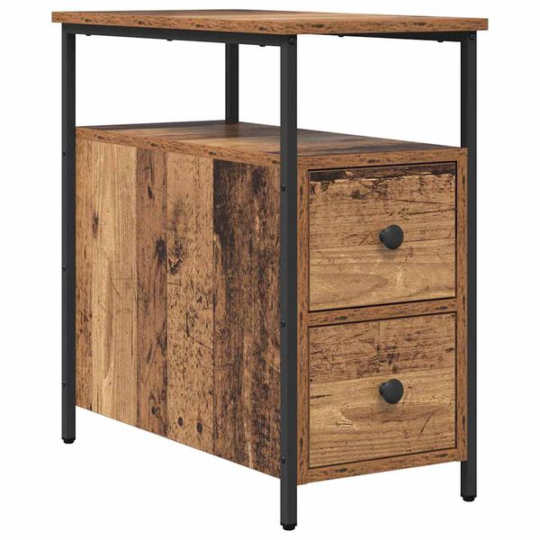 Armario de Noche con cajón Madera vieja 30 x 60 x 60 cm Madera vieja