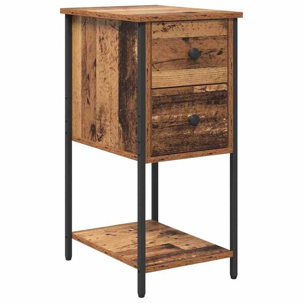 Armario de Noche con cajón Madera vieja 32 x 42 x 70 cm Madera vieja