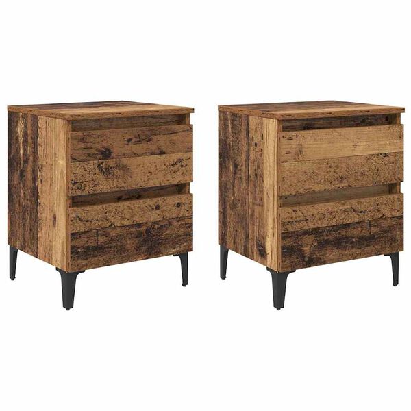 Armario de Noche 2 pcs Madera vieja 40 x 35 x 50 cm Madera envejecida