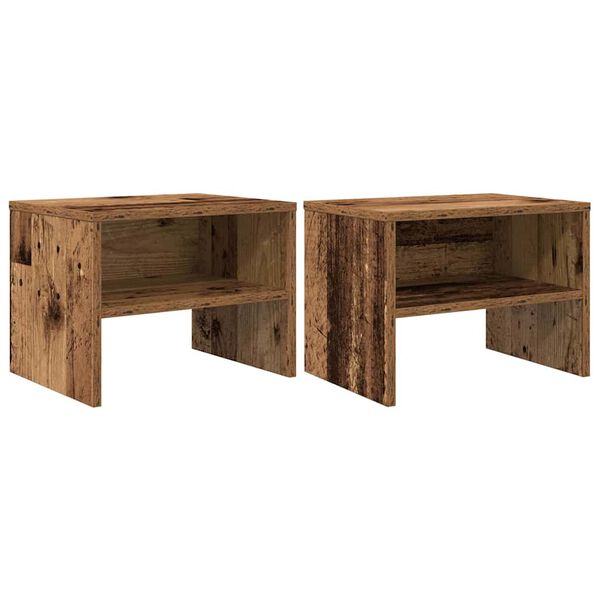 Armario de Noche 2 pcs Madera vieja 40 x 40 x 30 cm Madera vieja