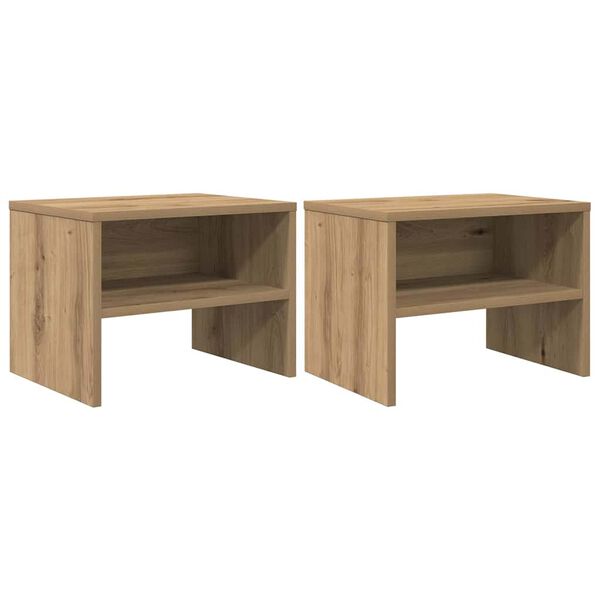 Armario de Noche 2 pcs Roble artisan 40 x 40 x 30 cm Roble artisan